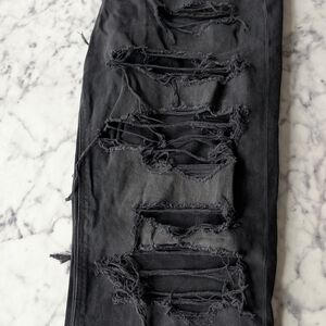 American Eagle Outfitters Ripped Black Skinny Jeans Strigid 16L